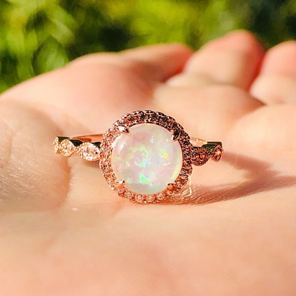 NWOT rose gold plated fire opal ring - Picture 2 of 6